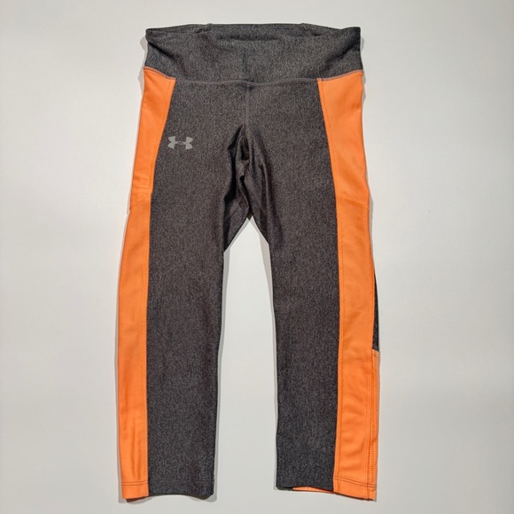 Under Armour Pants - Under Armour Women's Charcoal‎ and Orange Leggings Size Small